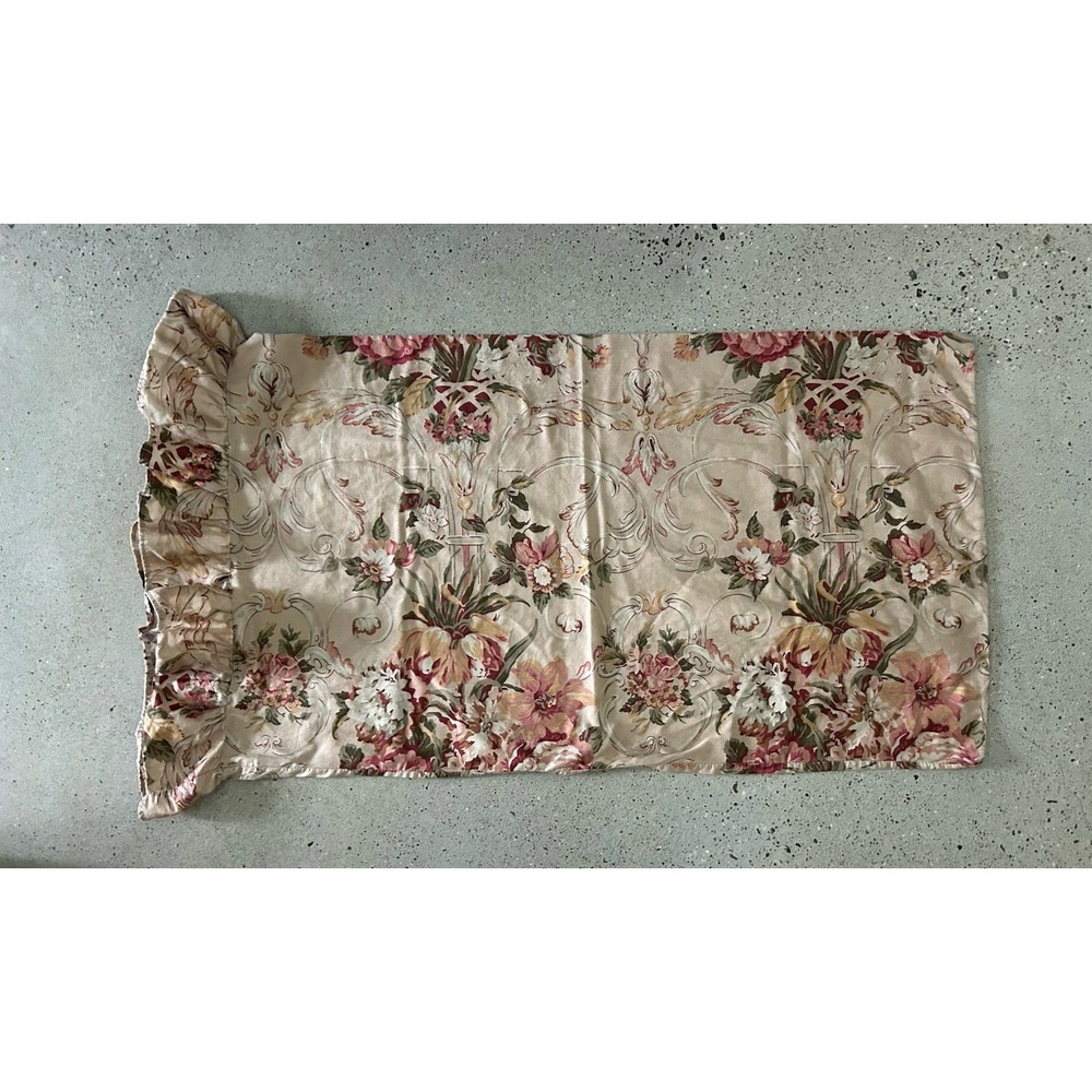 RARE Ralph Lauren Guinevere Floral Medieval Ruffled King Vintage Pillowcase